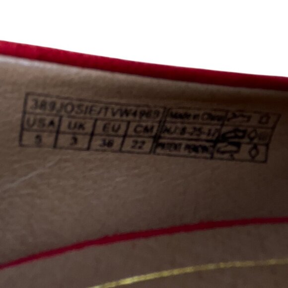 Vionic Red Suede Josie Orthotic Kitten Heel Pointed Toe Pumps Size 5 - Picture 6 of 8